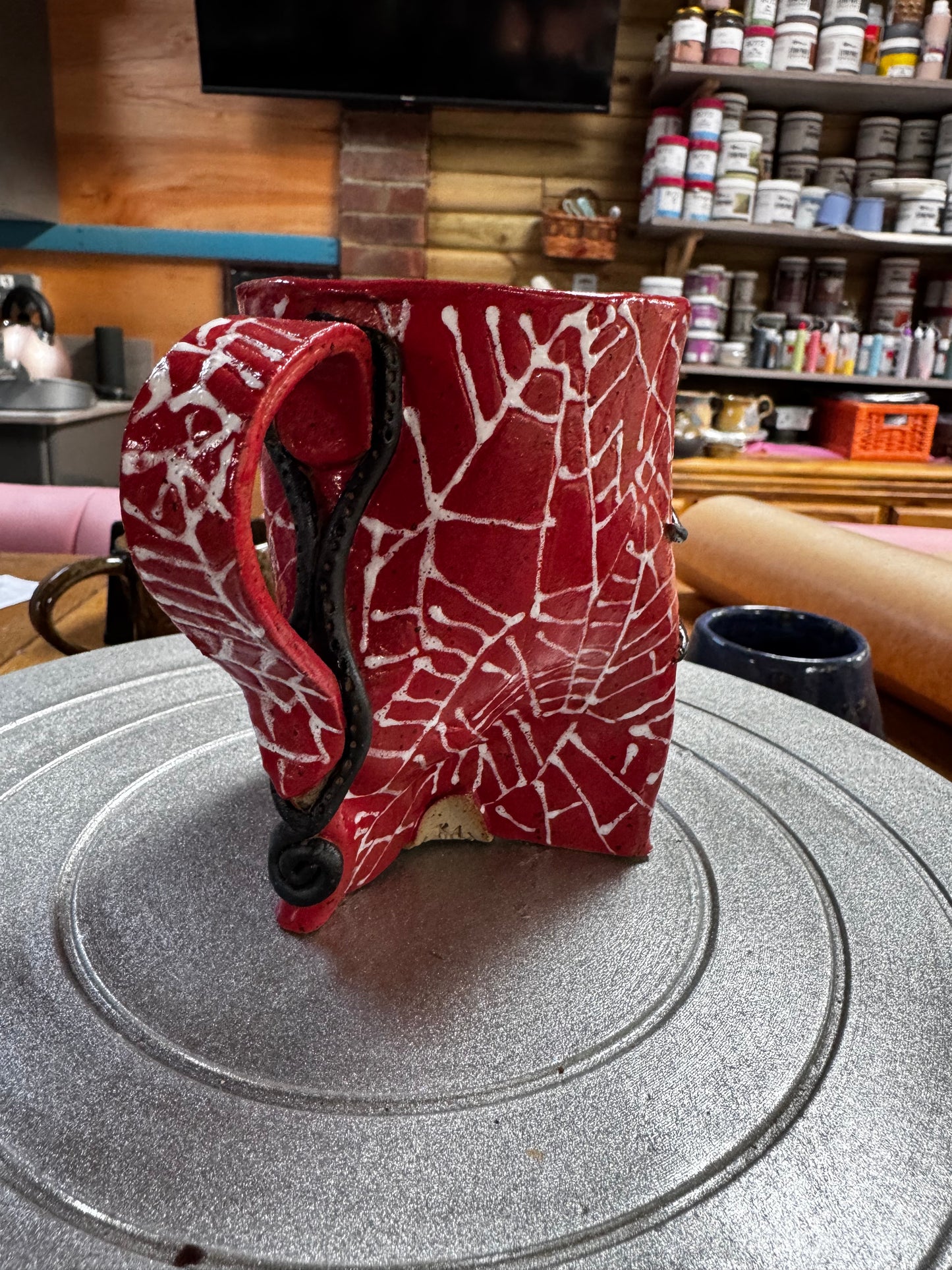 Spider Mug - A Halloween must have Stoneware Mug, Webtastic