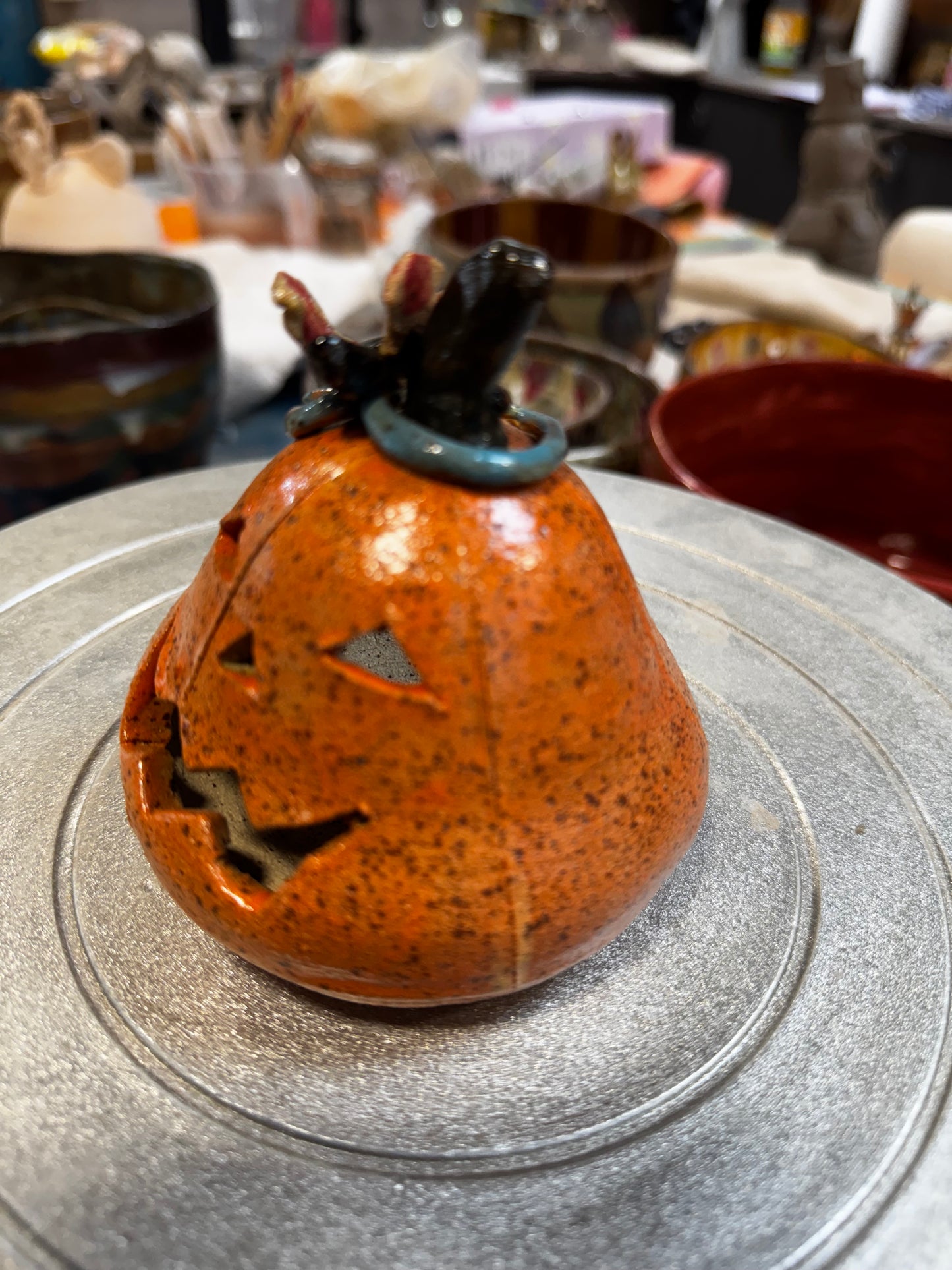 Halloween Pumpkin Tealight - Hand crafted