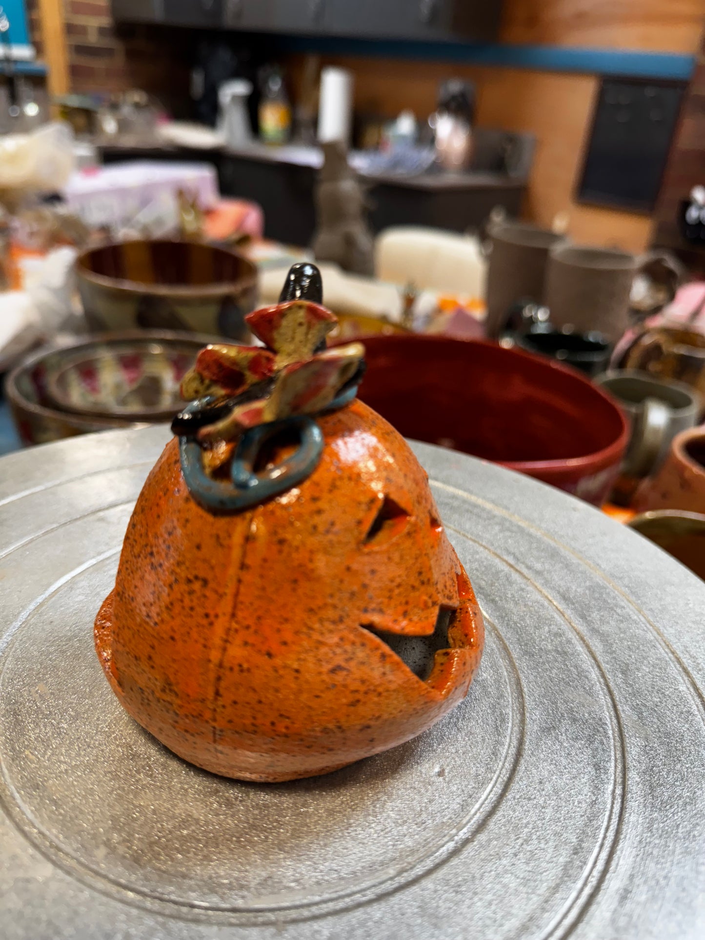 Halloween Pumpkin Tealight - Hand crafted