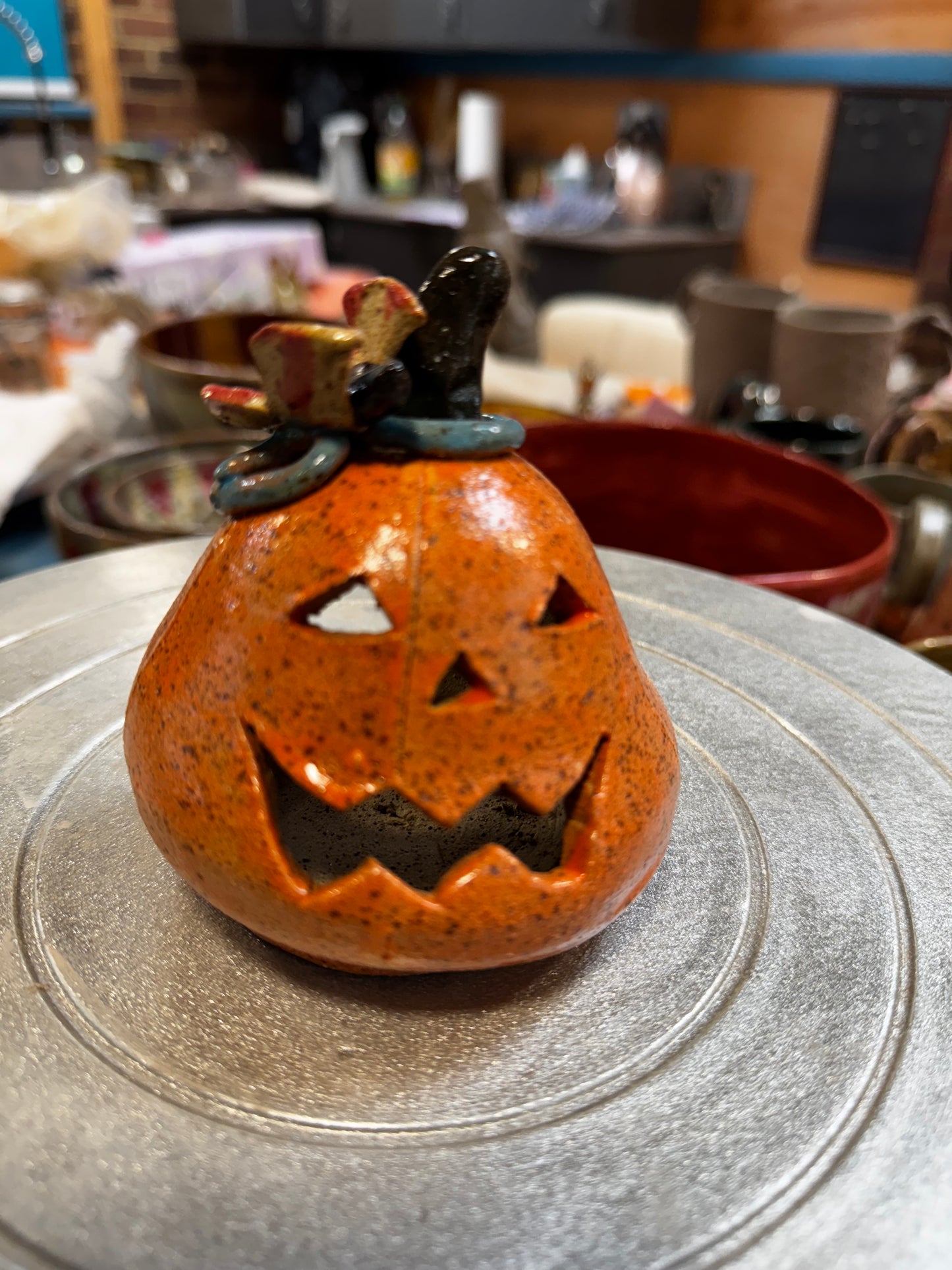 Halloween Pumpkin Tealight - Hand crafted