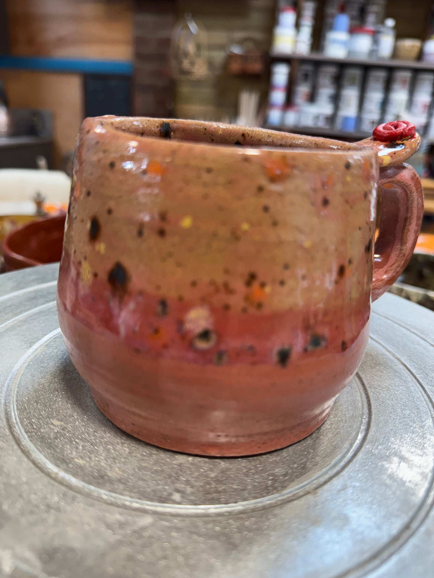 Amaryllis Mug - Stoneware - pinks - handmade